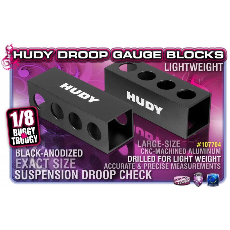 HUDY CHASSIS DROOP GAUGE SUPPORT BLOCKS 30MM FOR 1/8 OFF-ROAD - LW (2) - HUDY - 107704