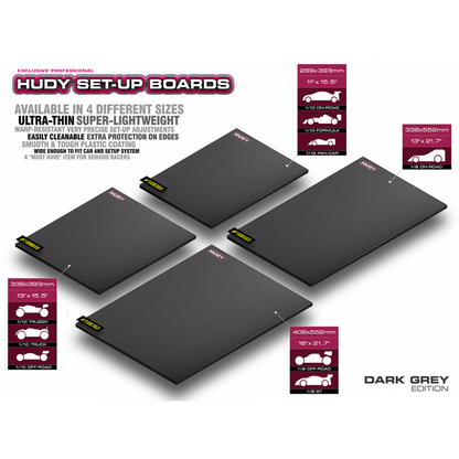 HUDY 1PLASTIC SET-UP BOARD DECAL 331x545mm - 1/8 ON-ROAD - HUDY - 108560