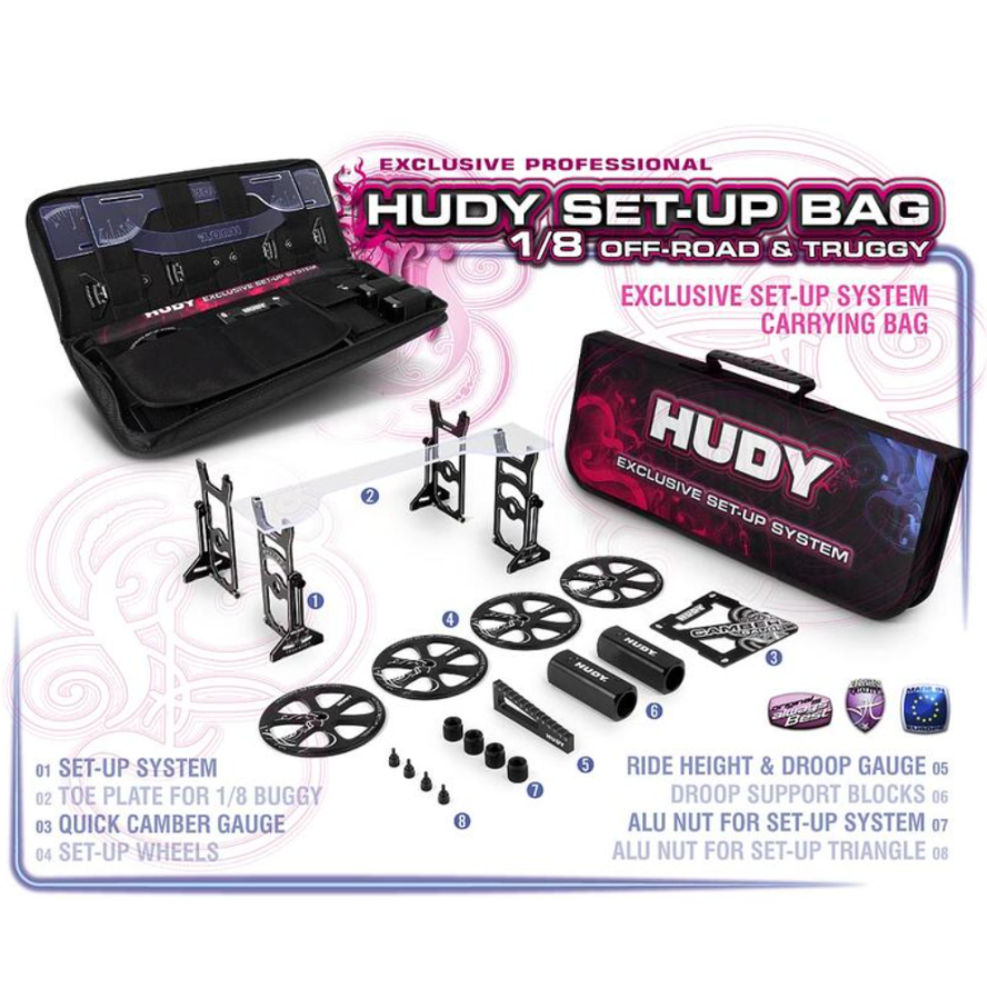 Hudy Complete Set-Up Tool Set w/Carrying Bag (1/8 Off-Road) HUDY 108856