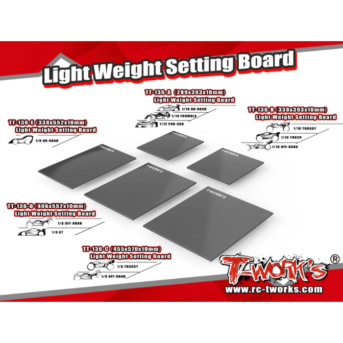 T-WORKS TT-136-E Light Weight Setting Board (338X552x10mm)
