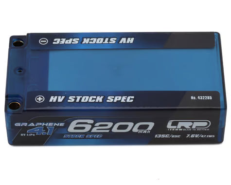 LRP LCG 2S Stock Spec Graphene-4.1 LiHV Battery 135C (7.6V/6200mAh) (5mm Bullet) (EFRA Approved)