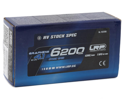 LRP LCG 2S Stock Spec Graphene-4.1 LiHV Battery 135C (7.6V/6200mAh) (5mm Bullet) (EFRA Approved)