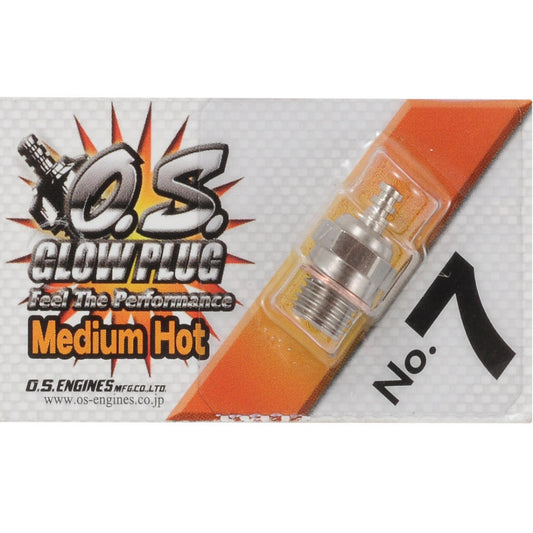 O.S. No.7 Short Body Standard Glow Plug "Medium Hot"