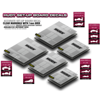 HUDY PLASTIC SET-UP BOARD DECAL 331x386MM - 1/10 OFF-ROAD - HUDY - 108660